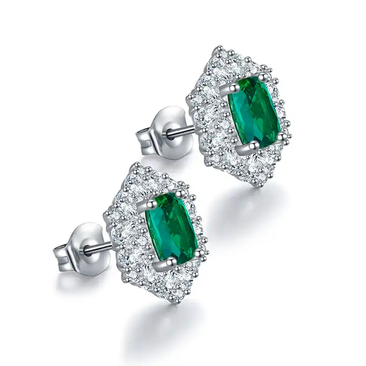 H722c7851097340cf861f5aa7906f8024v.jpg_720x720q50 Cushion Cut Emerald Stud Earrings